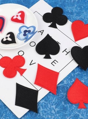 32Pcs Playing Cards Patch Suit Diamonds Spades Poker Patches