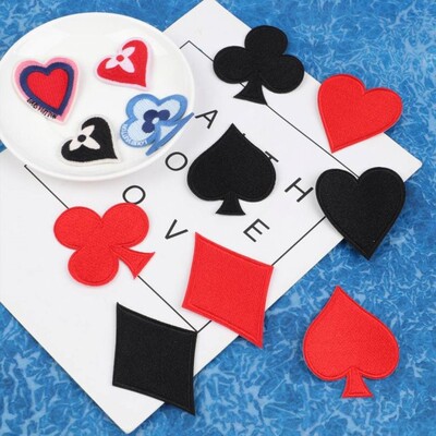 32Pcs Playing Cards Patch Suit Diamonds Spades Poker Patches