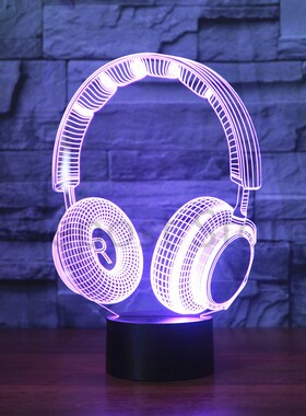 3D DJ Headphone Design Night Lamp Music Monitor Headset Earp