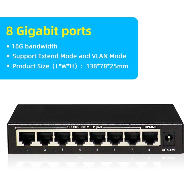 5/8/16/24 Gigabit Ethernet Switch 10/100/1000Mbps RJ45 LAN F