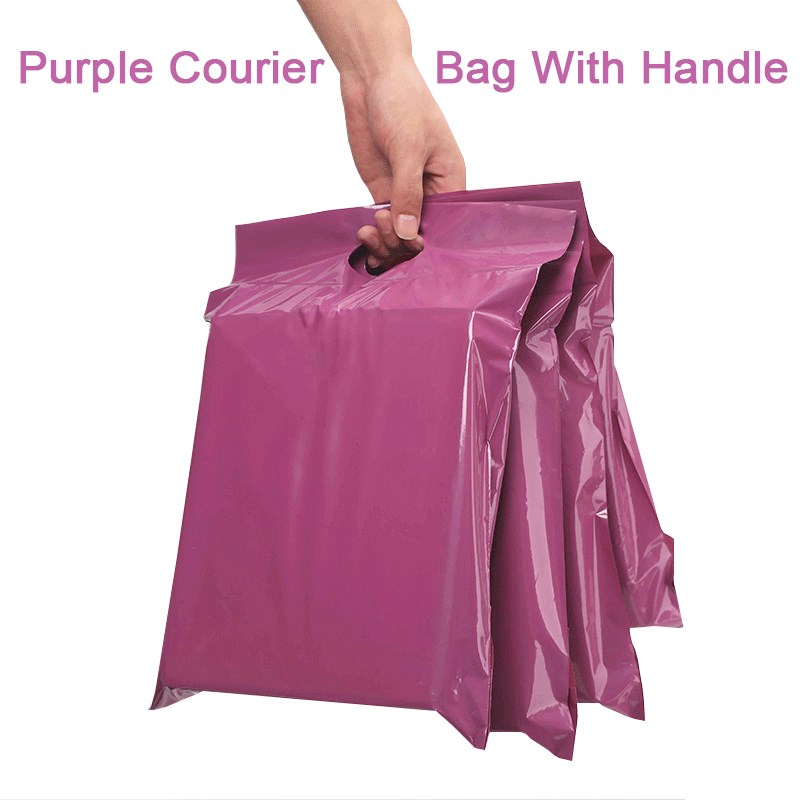 10pcs Purple Tote Bag Express Bag with handle Courier Bag Se