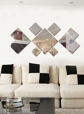 Acrylic Mirror Adhesive Removable Effect Tile Wall Sticker R