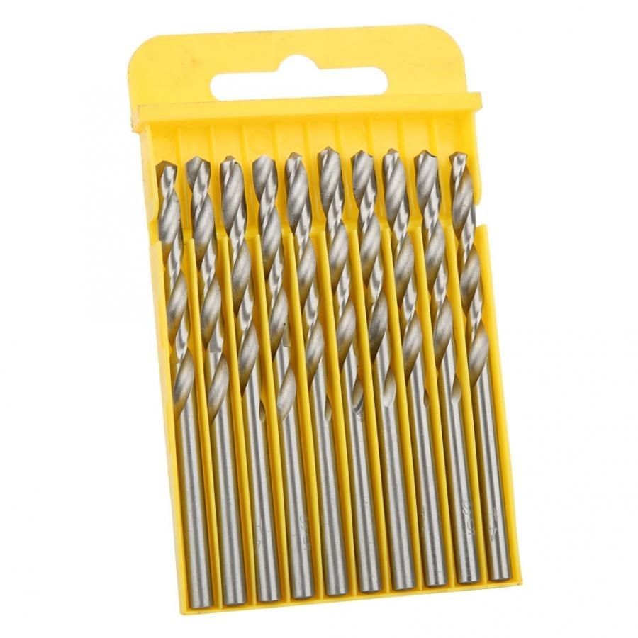 10 pcs spiral drill bit high steel straight shank 3-point au