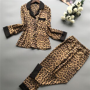Lisacmvpnel Spring New Long Sleeve Pajamas Woman Ice Silk Fa