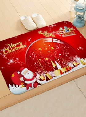 1PC Christmas Mat Outdoor Carpet Doormat Santa Ornament Chri