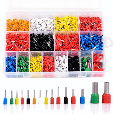 2120pcs Insulated Cord Pin End Terminals Tin-Plated Copper C