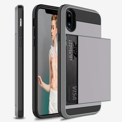 iPhone X XS Max 7 8 XR 5 SE 6 Case Wallet Card Holder ID Slo