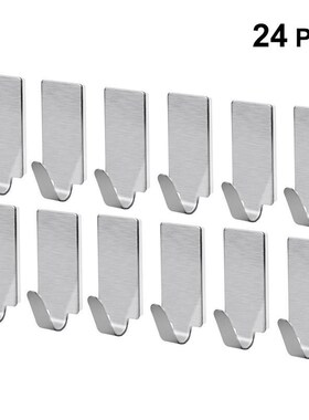 24Pcs Stainless Steel Strong Adhesive Hangers Wall Mounted