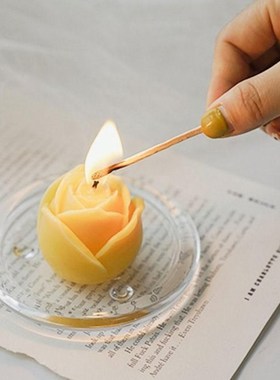 Handmade Rose Candle Photo Props Aromatherapy Scented Soy Ar