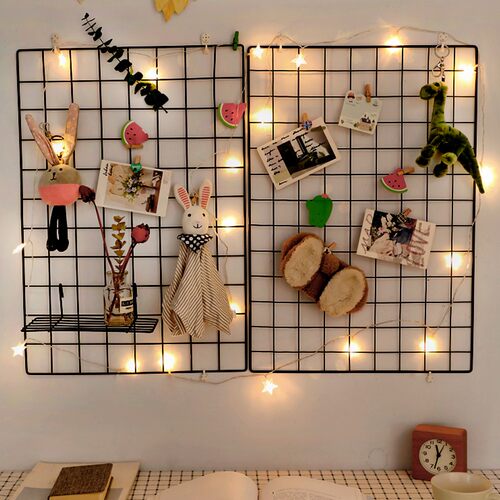 Creative grid shelf wall hung on the wall a bedroom free of