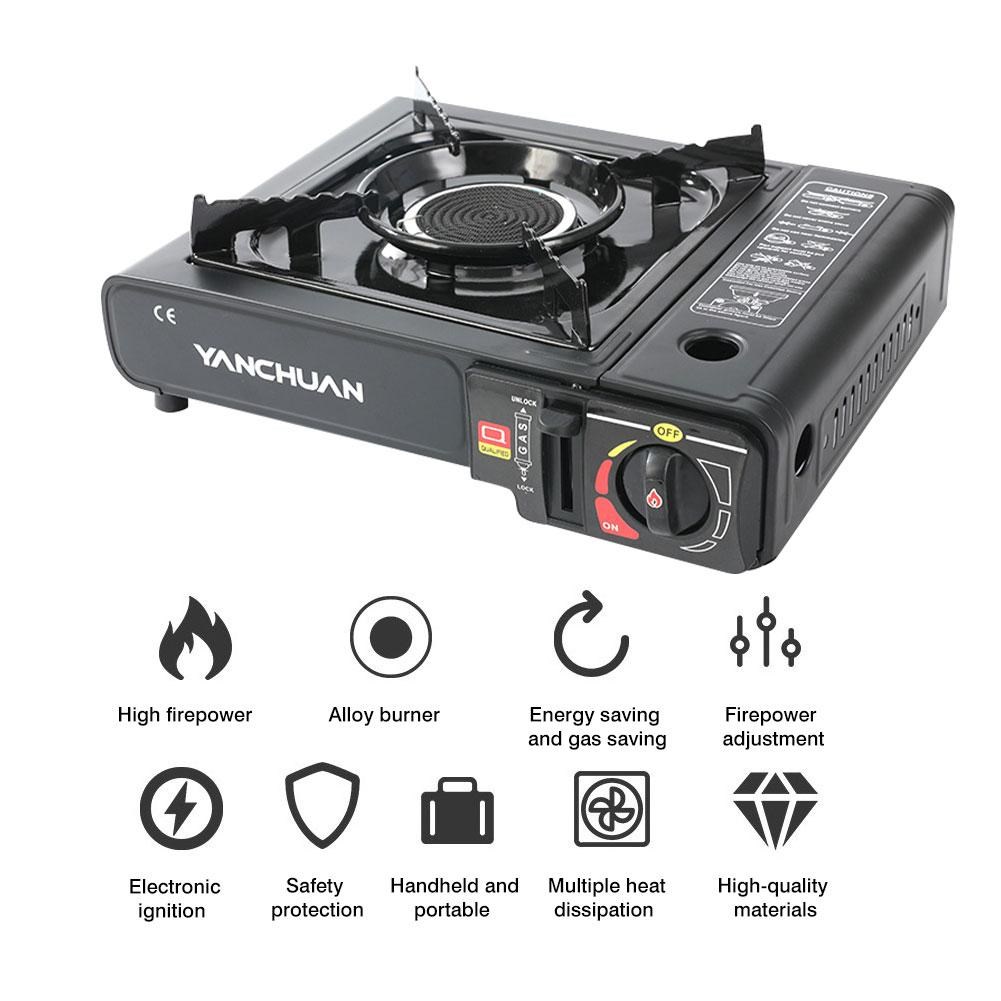 portable automatic ignition butane stove with carrying case