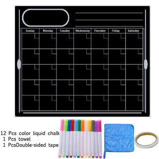 Magnetic Black Board Weekly Monthly Planner Calendar Dry Era