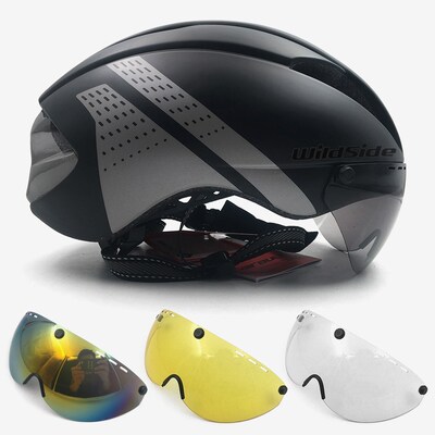 Aero helmet tt time trial cycling helmet for men women goggl