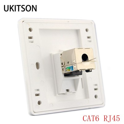1 Port CAT 6 RJ45 Ethernet Wall Faceplate Extrusion Wire Soc