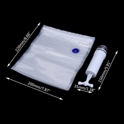 5Pcs Packaging Bag+Food Vacuum Sealer Storage Saver Hand Pum