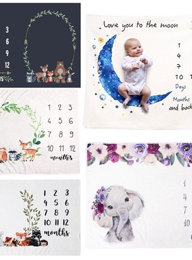 Flannel Baby Milestone Blanket Newborn Photo Shooting  Backg