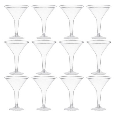 12 Pcs Disposable Plastic Cocktail Wine Cups Unbreakable Cle