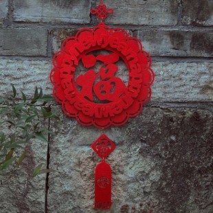 Happy New Year Decoration Felt Chinese Knot Pendant Hanging