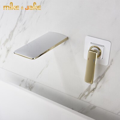 Waterfall concealed faucet wall type gold black hot and cold