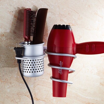 Aluminium Wall Mount Hair Dryer Holder Stand&Organizer Salon