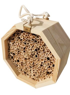 Handmade Natural Bamboo Bee Hive Mason Bee House Attracts Pe