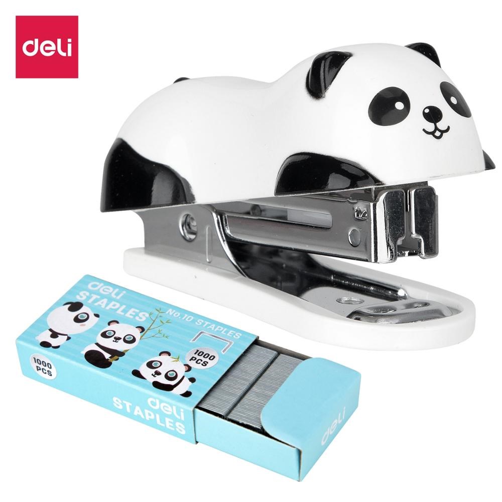Cartoon Mini Stapler set stapling machine with 1000 pcs No.1