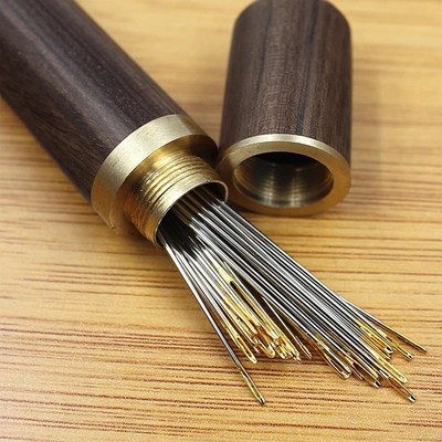 1pc Sewing Needle Wood Box Stroage Holder Embroidery Mending
