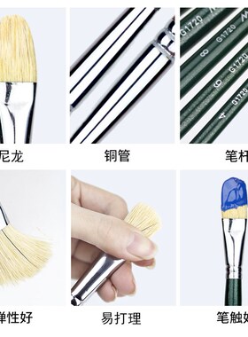 Marley g1720 round bristle oil paintbrush gouache paintbrush