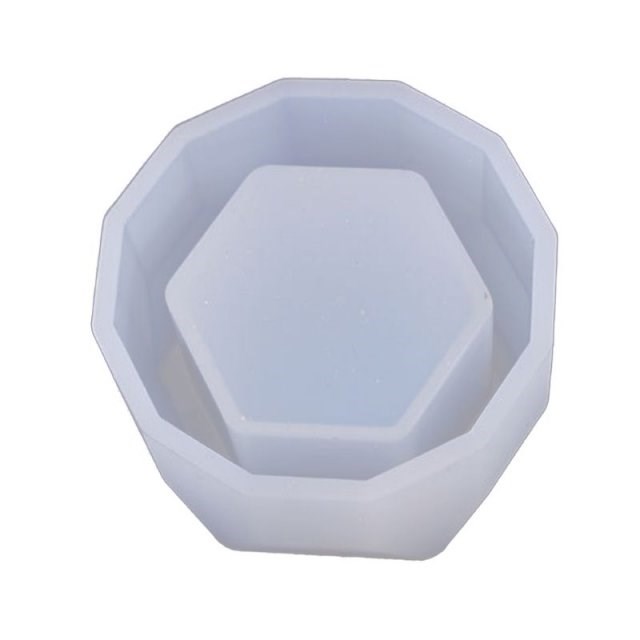 Crystal Epoxy Resin Mold Hexagon Cup Casting Silicone Mould