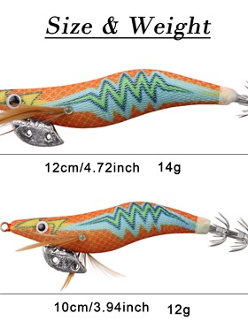 10pcs/pack Body Luminous Squid Jigs Hooks Octopus Cuttlefish