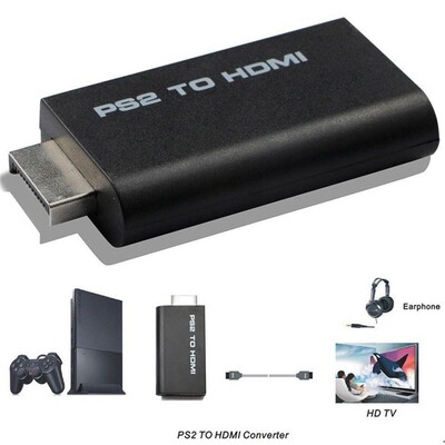 PS2 To HDMI Converter HD Line Audio Adapter AV Input To HDMI