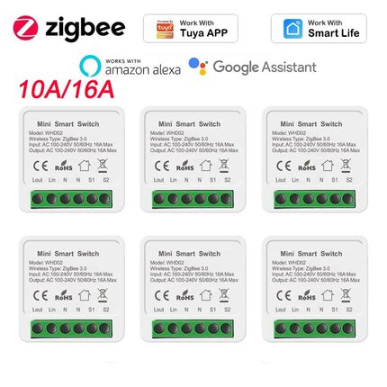 10A/16A Tuya Zigbee Mini Wireless Smart Light Switch Smart