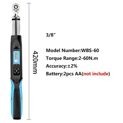 Adjustable Torque Wrench Digital 1/4 3/8 1/2 0.5-60Nm Profes