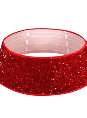 30 inch Red Base Sequin Christmas Tree Collar Around Xmas Tr