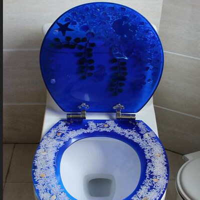 42*36CM High-grade Deep blue beautiful Resin toilet seat cov