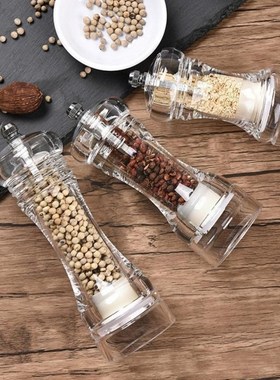 4sizes Transparent Acrylic Pepper Mill Adjustable Spice Manu