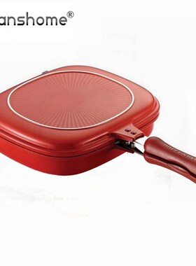 Non-Stick Double Side Frying Pan 28cm Foldable Flipping Grid