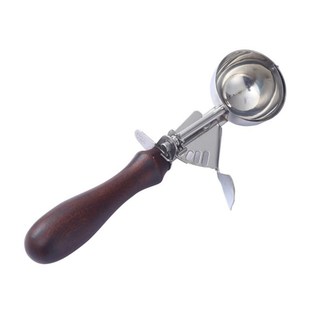Ice Cream Cookie Scoop Wooden Handle Stainless Steel Scooper