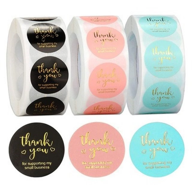 500pcs Thank You for Your Order Kraft Sticker with Round Lab