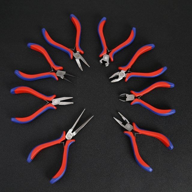 8PCs Electrical Wire Cable Pliers Set Long Nose with Teeth F