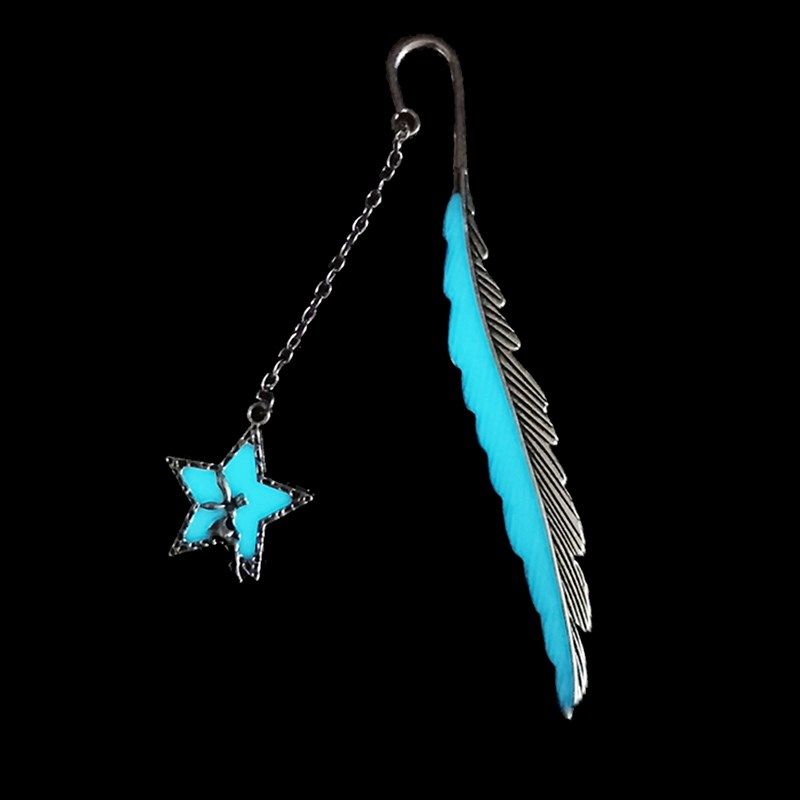 star shape feather bookmark label metal bookmark ruler 适用