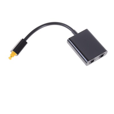 Toslink Gold Plated Audio Optical Splitter 1 In 2 Out Adapte