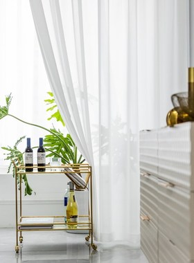 White Tulle Curtains for Living Room Decoration Modern Chiff