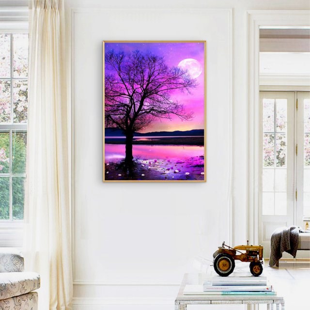 Moon Tree Diamond Painting Embroidery Fantasy Moon Tree Need