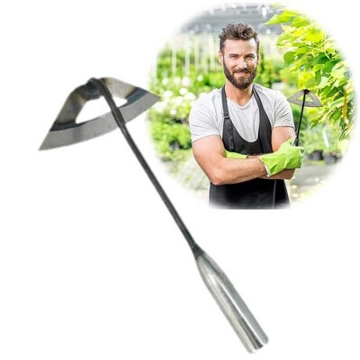 All steel Hardened Hollow Hoe Weeding Rake Handheld Harden H