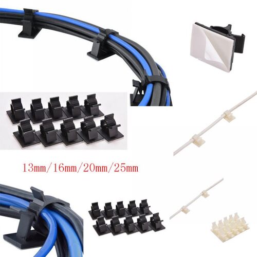 10pcs Cable Clips Adhesive Cord Management Wire Holder Organ