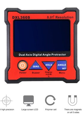 JINGYAN DXL360S Dual Axis LCD Digital Angle Protractor High-