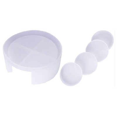 5 Pcs/Set Coaster Epoxy Resin Mold Cup Mat Pad Silicone Moul