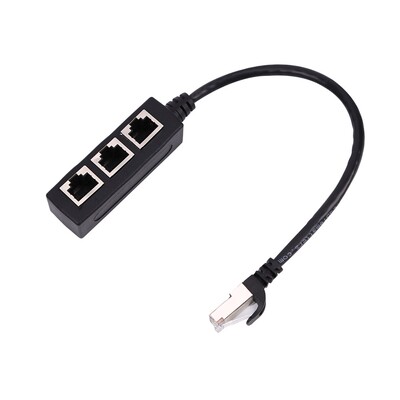 3 in 1 RJ45 Splitter LAN Ethernet Network RJ45 Connector Ext