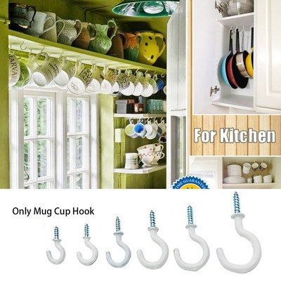 70pcs Mug Hanging Kitchen Self Tapping Screw In Cup Hook Hea